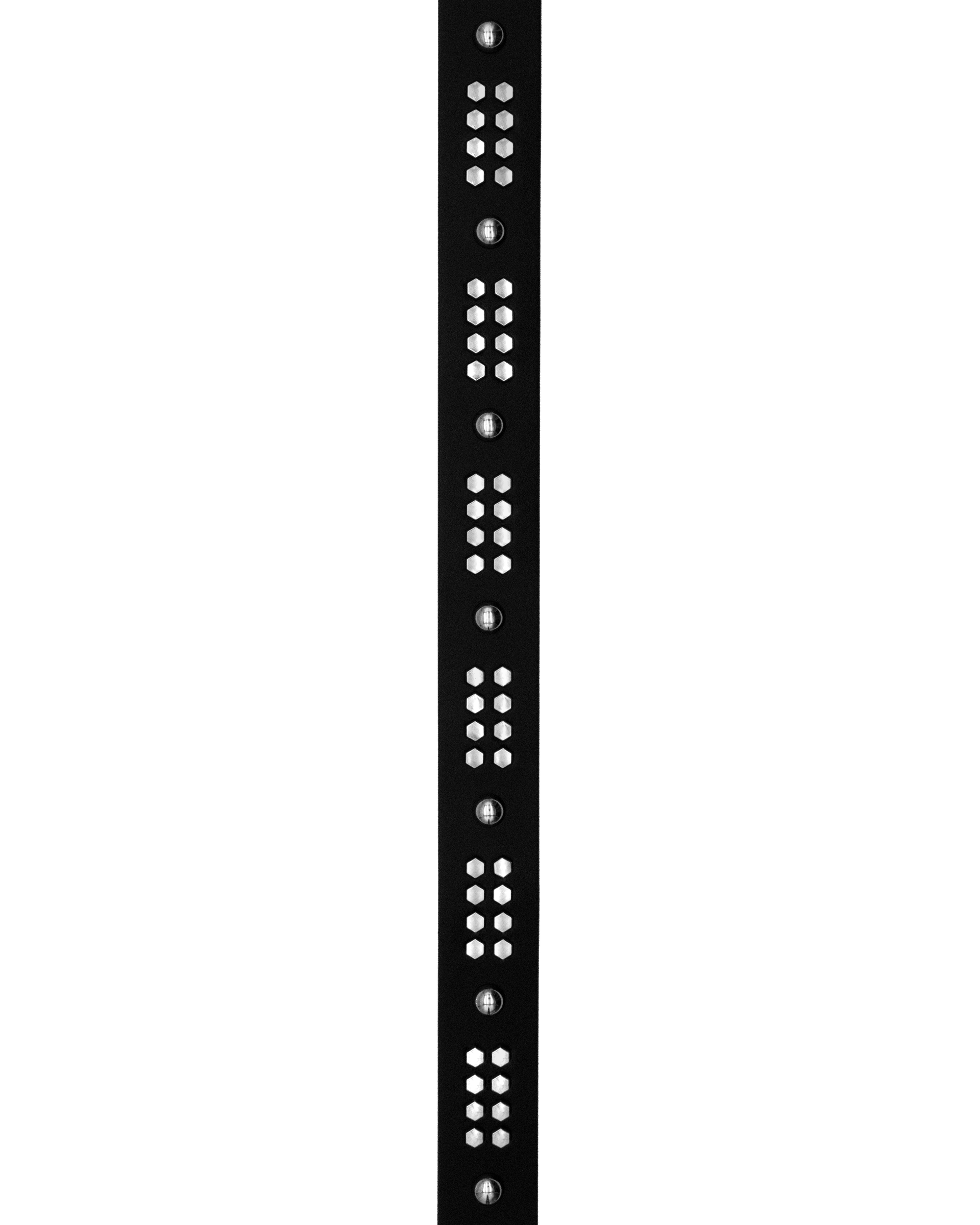 CANCCIO ORNA studded black leather belt strap, stud details